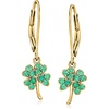 image:imageRossSimons 040 ct tw Emerald 4Leaf Clover Drop Earrings in 18kt Gold Over Sterling