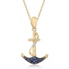 image:imageRossSimons 050 ct tw Sapphire Anchor Pendant Necklace With White Topaz in 18kt Gold Over SterlingSapphire