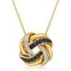 image:imageRossSimons 060 ct tw Sapphire and 11 ct tw Diamond Love Knot Pendant Necklace in 18kt Gold Over Sterling 18 inches