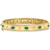 image:imageRossSimons 080 ct tw Emerald and 26 ct tw Diamond Bangle Bracelet in 18kt Gold Over SterlingEmerald