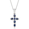 image:imageRossSimons 080 ct tw Sapphire Cross Pendant Necklace in Sterling SilverSapphire