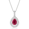 image:imageRossSimons 100 Carat Ruby and 26 ct tw Diamond Pendant Necklace in 14kt White GoldRuby