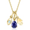 image:imageRossSimons 105 ct tw MultiGemstone and 18kt Gold Over Sterling Jewelry Set CableChain Necklace With 3 Interchangeable Pendants 18 inches