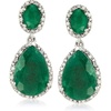 image:imageRossSimons 1050 ct tw Emerald and 35 ct tw Diamond Drop Earrings in Sterling Silver
