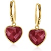 image:imageRossSimons 1100 ct tw Ruby Heart Drop Earrings in 18kt Gold Over Sterling