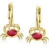 image:imageRossSimons 120 ct tw Ruby Crab Drop Earrings in 18kt Gold Over Sterling