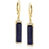 image:imageRossSimons 1200 ct tw Sapphire Drop Earrings With 30 ct tw White Topaz in 18kt Gold Over Sterling