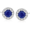 image:imageRossSimons 130 ct tw Sapphire and 36 ct tw Diamond Stud Earrings in 14kt White Gold