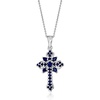 image:imageRossSimons 142 ct tw Sapphire Cross Pendant Necklace in Sterling Silver 18 inches