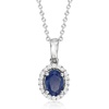 image:imageRossSimons 150 Carat Sapphire and 20 ct tw White Topaz Pendant Necklace in Sterling SilverSapphire
