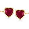 image:imageRossSimons 150 ct tw Ruby Heart Stud Earrings in 18kt Gold Over Sterling