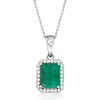 image:imageRossSimons 160 Carat Emerald and 16 ct tw Diamond Pendant Necklace in 14kt White GoldEmerald