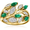 image:imageRossSimons 160 ct tw Emerald and 20 ct tw White Topaz Leaf Ring in 18kt Gold Over SterlingEmerald