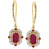 image:imageRossSimons 189 ct tw Ruby and 14 ct tw Diamond Drop Earrings in 14kt Yellow Gold