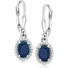image:imageRossSimons 190 ct tw Sapphire and 20 ct tw White Topaz Drop Earrings in Sterling Silver