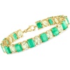 image:imageRossSimons 1900 ct tw Emerald and 1500 ct tw Prasiolite Bracelet in 18kt Gold Over SterlingEmerald