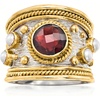 image:imageRossSimons 220 Carat Garnet and 3mm Cultured Pearl Ring in Sterling Silver and 18kt Gold Over Silver