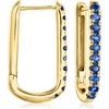 image:imageRossSimons 220 ct tw Sapphire Paper Clip Link Hoop Earrings in 18kt Gold Over Sterling