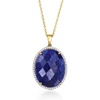 image:imageRossSimons 2500 Carat Sapphire and 30 ct tw White Topaz Pendant Necklace in 18kt Gold Over Sterling 18 inches