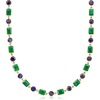 image:imageRossSimons 3500 ct tw Emerald and 1800 ct tw Sapphire Necklace in 18kt Gold Over Sterling 18 inches