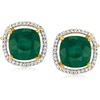 image:imageRossSimons 400 ct tw Emerald and 19 ct tw Diamond Earrings in 18kt Gold Over Sterling