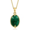 image:imageRossSimons 500 Carat Emerald Pendant Necklace in 18kt Gold Over Sterling 18 inches