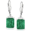 image:imageRossSimons 500 ct tw Emerald Drop Earrings With 10 ct tw White Topaz in Sterling Silver