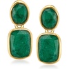 image:imageRossSimons 500 ct tw Emerald Drop Earrings in 18kt Gold Over Sterling