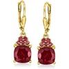 image:imageRossSimons 530 ct tw Ruby Drop Earrings in 18kt Gold Over Sterling
