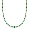 image:imageRossSimons 550 ct tw Emerald and 150 ct tw Diamond Tennis Necklace in 18kt Gold Over SterlingEmerald