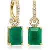 image:imageRossSimons 550 ct tw Emerald and 20 ct tw White Topaz Drop Earrings in 18kt Gold Over Sterling