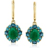 image:imageRossSimons 550 ct tw Emerald and 280 ct tw London Blue Topaz Drop Earrings in 18kt Gold Over Sterling