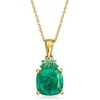 image:imageRossSimons 570 ct tw Emerald Pendant Necklace in 18kt Gold Over Sterling 18 inches