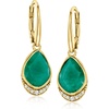image:imageRossSimons 575 ct tw Emerald and 10 ct tw White Topaz Drop Earrings in 18kt Gold Over Sterling