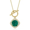 image:imageRossSimons 650 Carat Emerald and 70 ct tw White Topaz Toggle Necklace in 18kt Gold Over SterlingEmerald