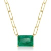 image:imageRossSimons 775 Carat Emerald Paper Clip Link Necklace in 18kt Gold Over Sterling 18 inches