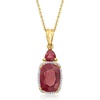 image:imageRossSimons 810 ct tw Ruby and 13 ct tw Diamond Pendant Necklace in 18kt Gold Over Sterling 18 inches