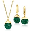 image:imageRossSimons 825 ct tw Emerald Jewelry Set Drop Earrings and Necklace in 18kt Gold Over Sterling 18 inches