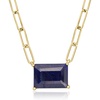 image:imageRossSimons 900 Carat Sapphire Paper Clip Link Necklace in 18kt Gold Over Sterling 18 inches