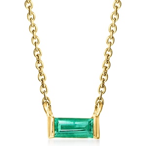 image:imagePure Collection by RossSimons 010 Carat Emerald Necklace in 14kt Yellow Gold 16 inches