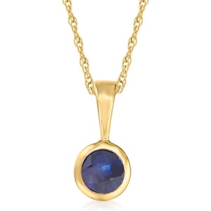 image:imagePure Collection by RossSimons 028 Carat Sapphire Pendant Necklace in 14kt Yellow GoldSapphire