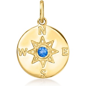 image:imagePure Collection by RossSimons Sapphire Compass Charm in 14kt Yellow Gold