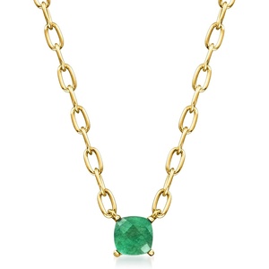 image:imageRossSimons 050 Carat Emerald Paper Clip Link Necklace in 18kt Gold Over SterlingEmerald