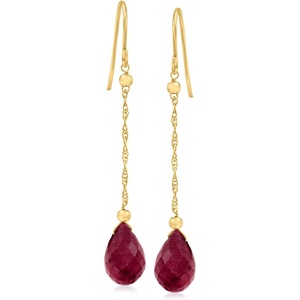 image:imageRossSimons 10K Gemstone Teardrop Drop Earringred