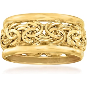 image:imageRossSimons 10kt Yellow Gold Byzantine Bordered RingNo Gemstone