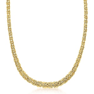 image:imageRossSimons 10kt Yellow Gold Graduated Byzantine Necklace200 Inches