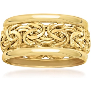 image:imageRossSimons 14kt Yellow Gold Bordered Byzantine RingNo Gemstone