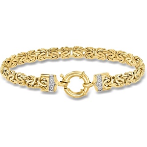 image:imageRossSimons 14kt Yellow Gold Byzantine Bracelet With DiamondsDiamond