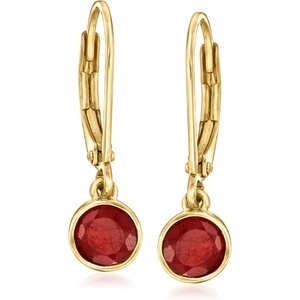 image:imageRossSimons 150 ct tw BezelSet Ruby Drop Earrings in 18kt Gold Over Sterling