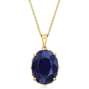 image:imageRossSimons 1500 Carat Sapphire Pendant Necklace in 18kt Gold Over Sterling 18 inches